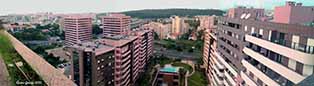 Panorâmica para Sul, fotografada do 14º piso do 
edificio da Mallo Clinic.